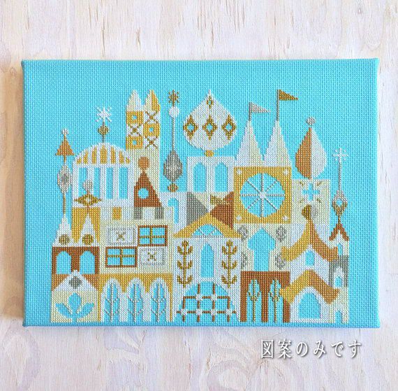 お城　刺繍　クロスステッチ　手作り　完成品 クロスステッチ完成品 お城 - メルカリ