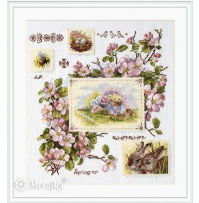 【Merejkaメレイカ社】k-120・Spring Sampler・春桜・クロスステッチキット・16CT・30×32・DMC糸